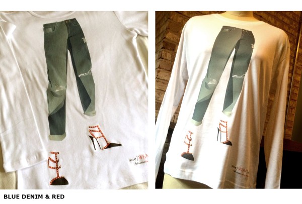 BLUE DENIM & RED flat